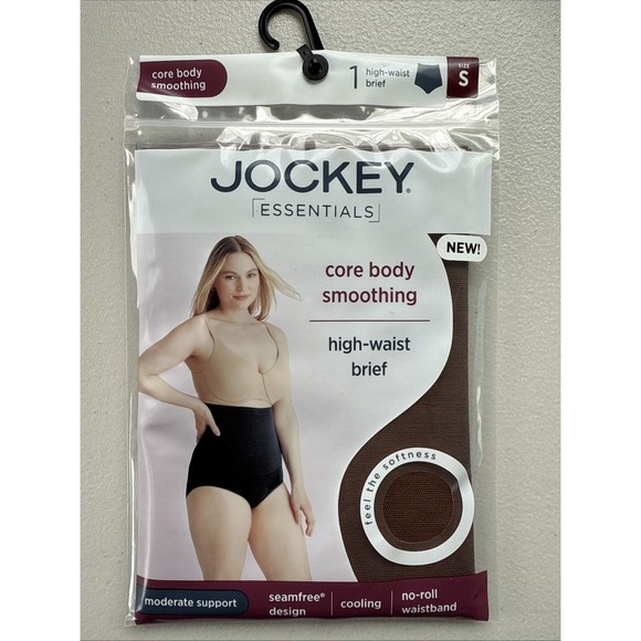 Jockey‎ Essentials SMALL Core Body Smoothing HIGH WAIST Briefs BROWN - Picture 1 of 2